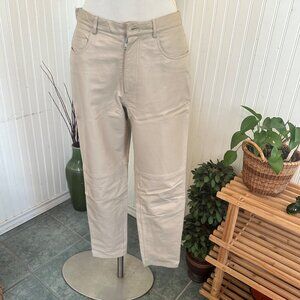 Hugo Buscati vintage 90s leather pants cream high rise cream petite 10P